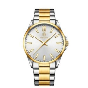 Orvessa 9091 Men’s Stainless Steel Watch – Silver Analog Quartz – 42mm